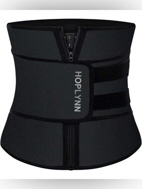 HOPLYNN Waist Trainer Belt Large Black Zip & Hook Compression Shaper